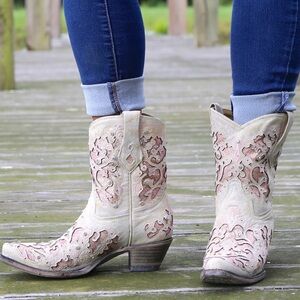 Corral boots. pink sparkle cowboy boots